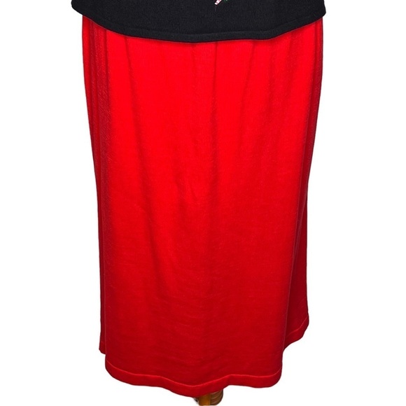 Prophecy Red Knit Midi Length Pencil Skirt Size M USA Made Cotton Comfort Waist - Picture 4 of 13